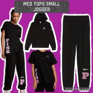Vs pink ivy fleece campus jogger campus hoodie short sleeve T black team spirit